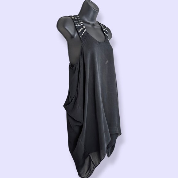 BCBGMaxAzria Silk Sequin Layered Halter Top - Picture 2 of 8